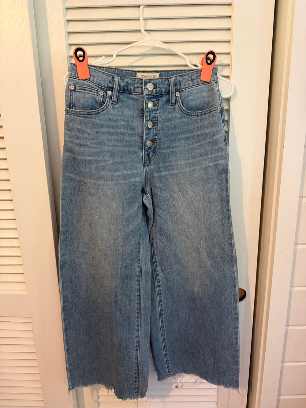 Madewell Button-Front Wide Leg Crop Jeans
